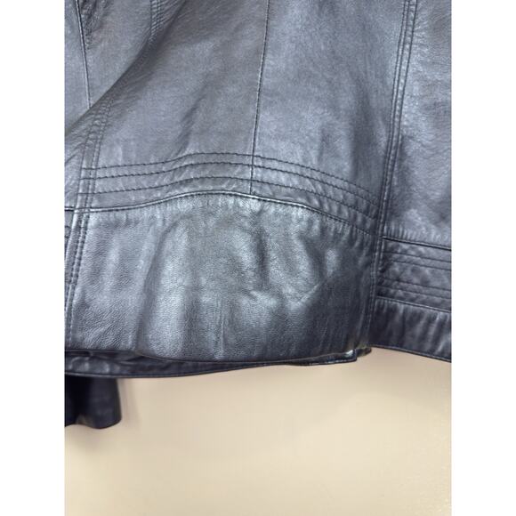 Vintage A.N.A Women’s XL Black Genuine Lambskin Leather Motorcycle Biker Jacket - Picture 9 of 15